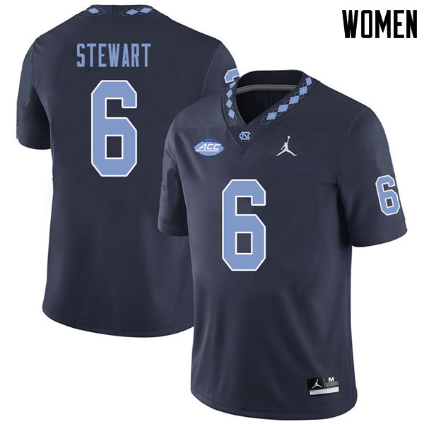 Jordan Brand Women #6 M.J. Stewart North Carolina Tar Heels College Football Jerseys Sale-Navy